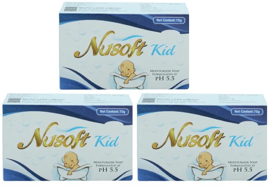 Nusoft kids soap 75gm pack of 3