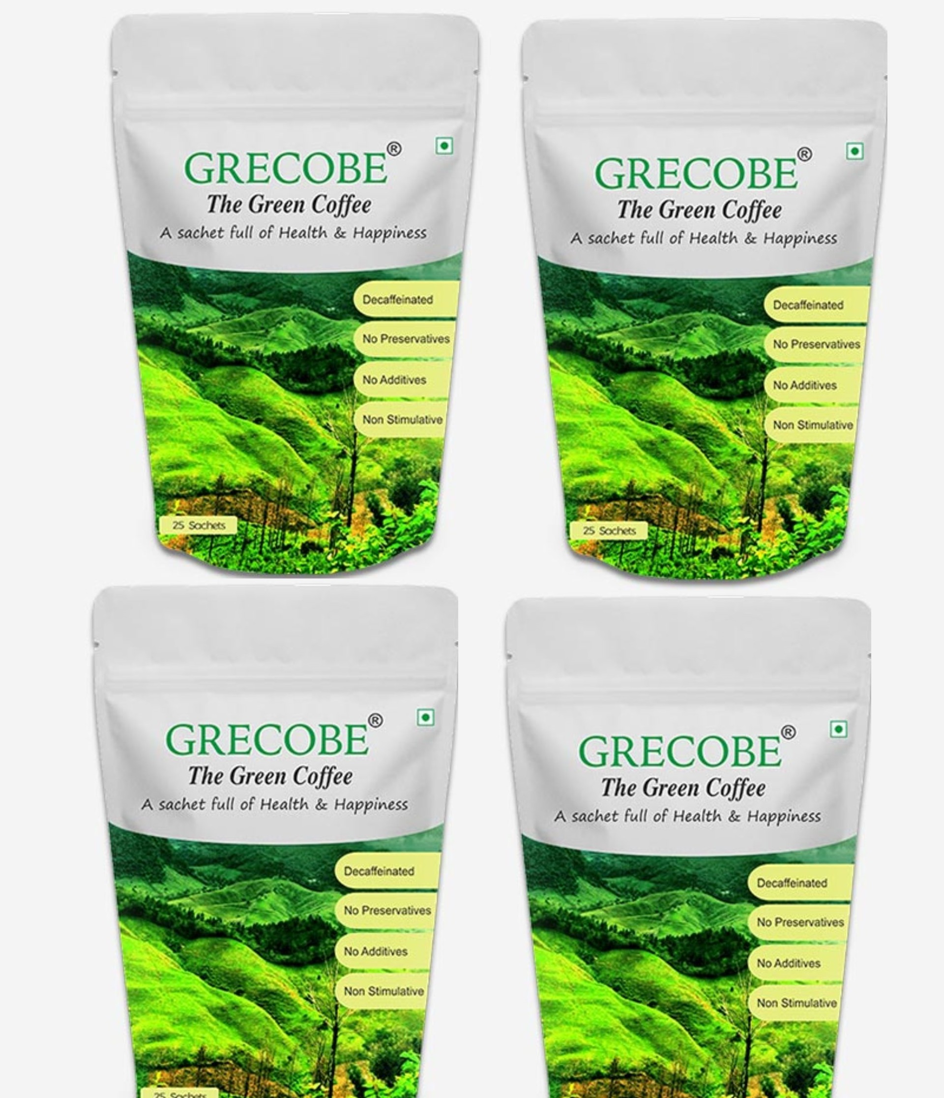 Grecobe Green Coffee Beans Extract - ( pack of 4 ) 25 Sachets 