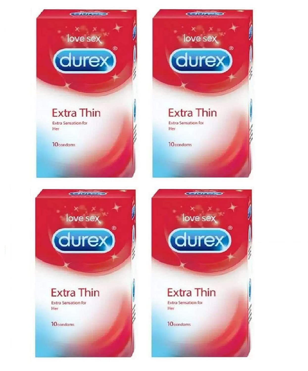 Buy Extra Thin Condoms Extra Stimulation For Her Love Sex Pack Of 4 Online Healthurwealth